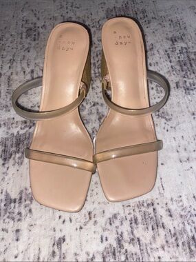 a new day Nude Clear-Strap Wedge Sandals